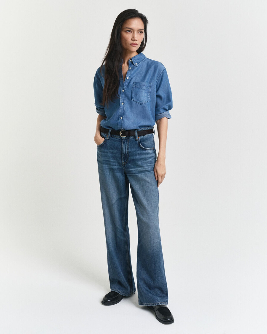 cămașă indigo relaxed fit - indigo deschis