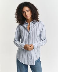 cămașă oxford de lux cu dungi croială relaxată - albastru deschis
