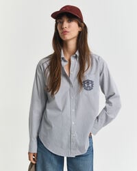 cămașă grafică din poplin clasic croială relaxată - albastru persan