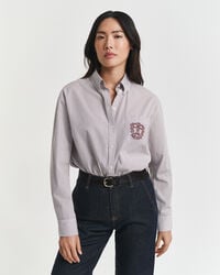 cămașă grafică clasică din poplin croială relaxată - vișiniu prună