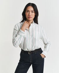 cămașă oxford cu dungi clasice croială relaxată - verde îndrăzneț