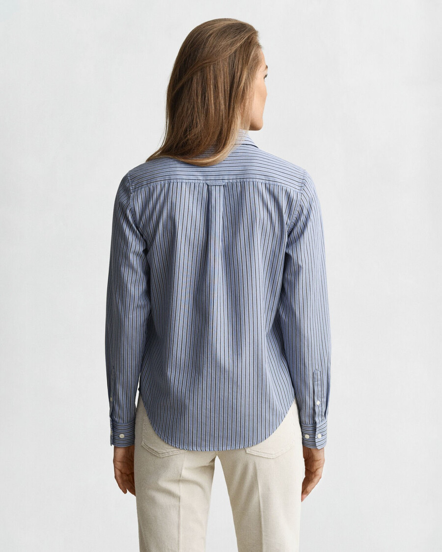 cămașă poplin cu dungi croială regulată - denim decolorat