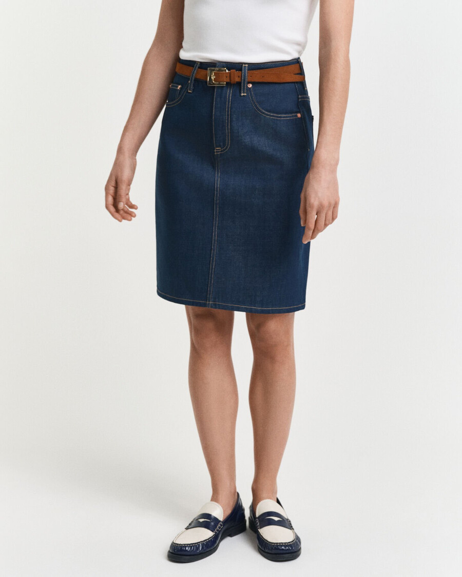 fustă din denim - albastru mediu