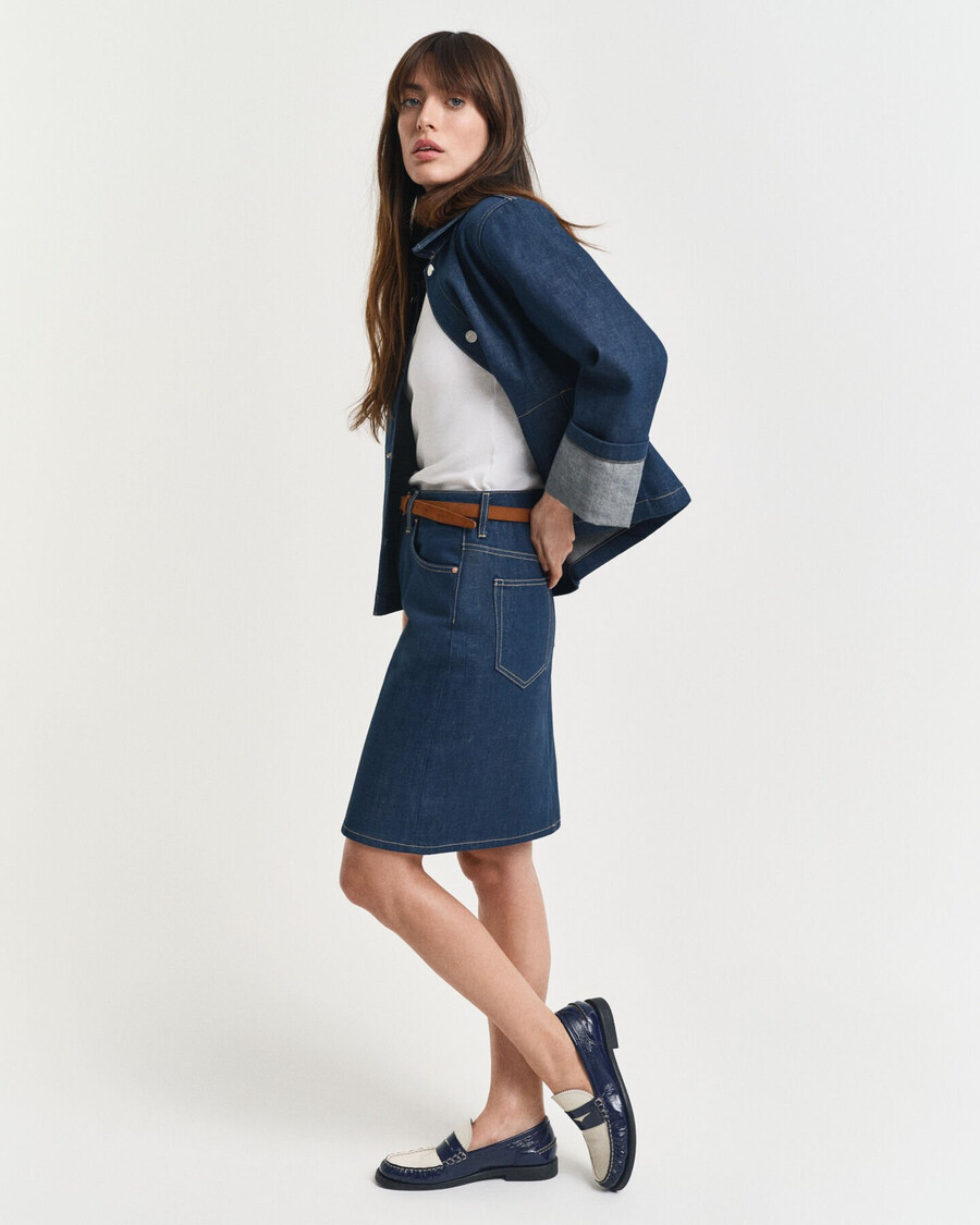 fustă din denim - albastru mediu