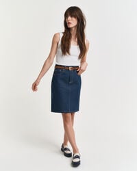 fustă din denim - albastru mediu