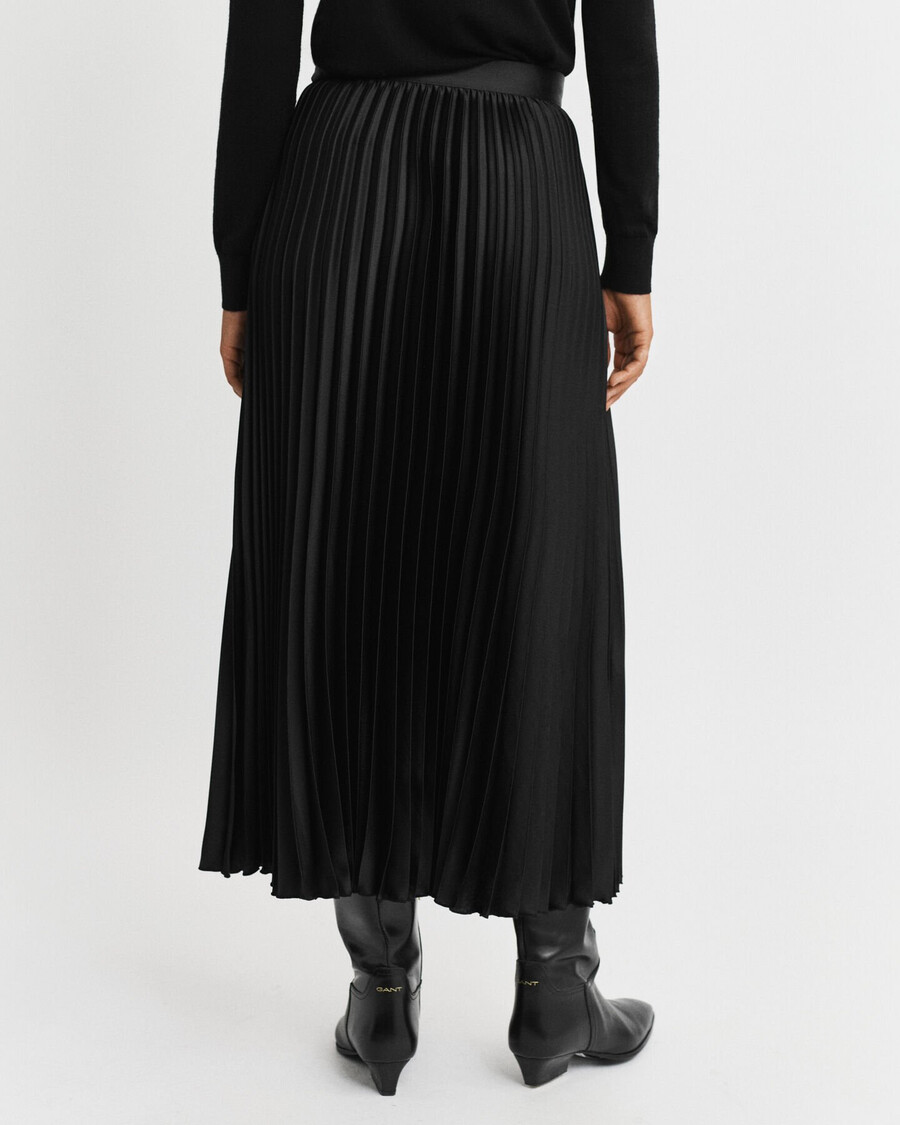 fustă plisată din satin - negru