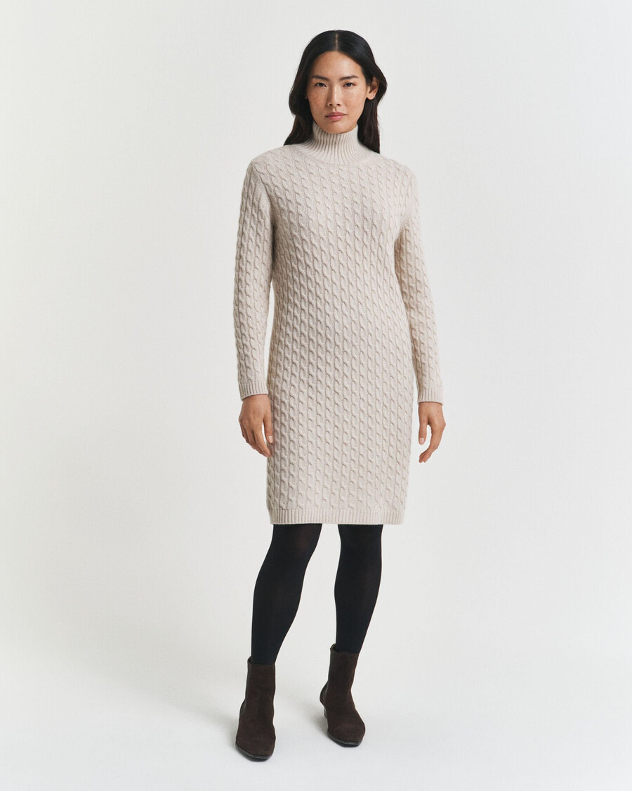 rochie tricotată cu împletituri - seed melange