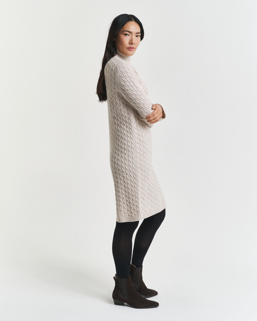 rochie tricotată cu împletituri - seed melange