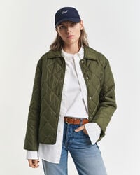 jachetă matlasată cu guler - verde mușchi