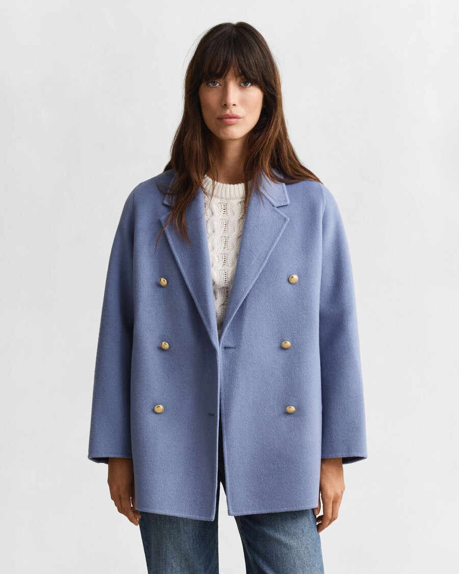 palton cu detalii cusute manual - denim decolorat