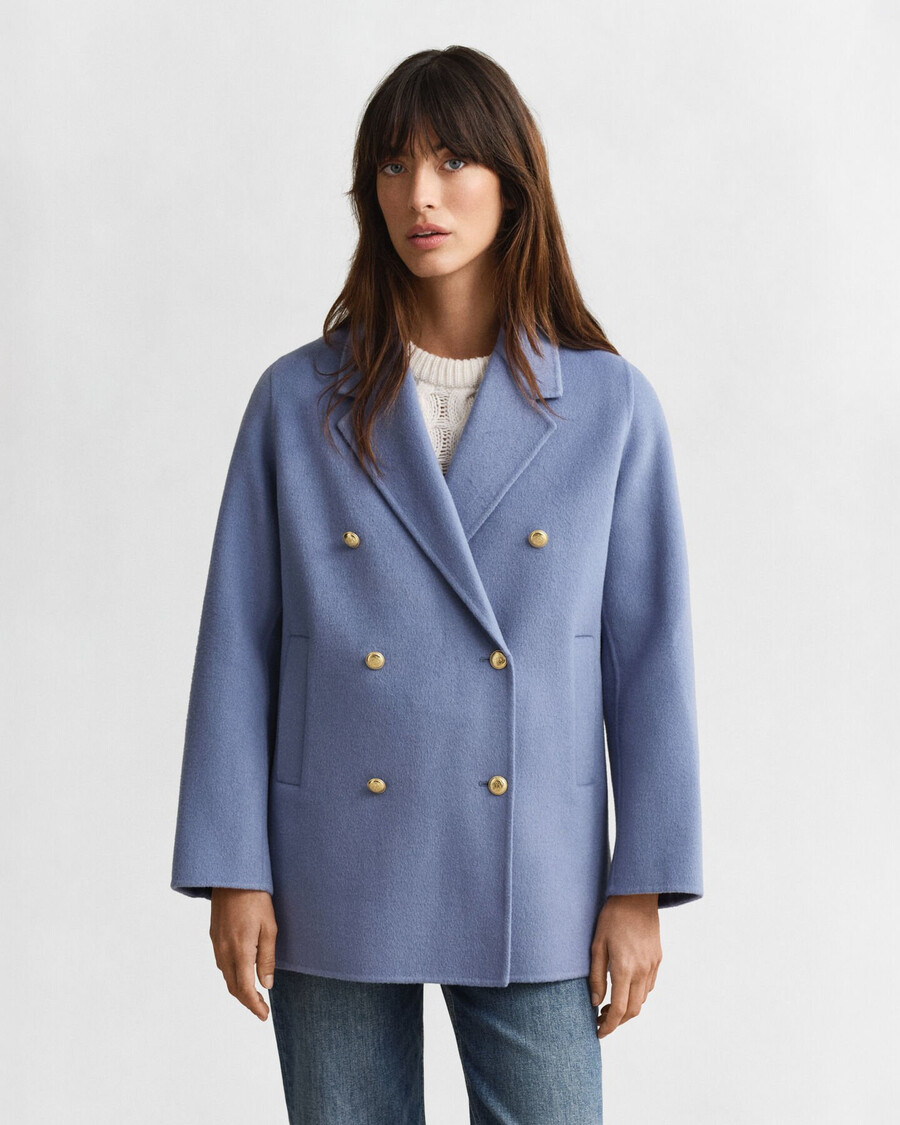 palton cu detalii cusute manual - denim decolorat