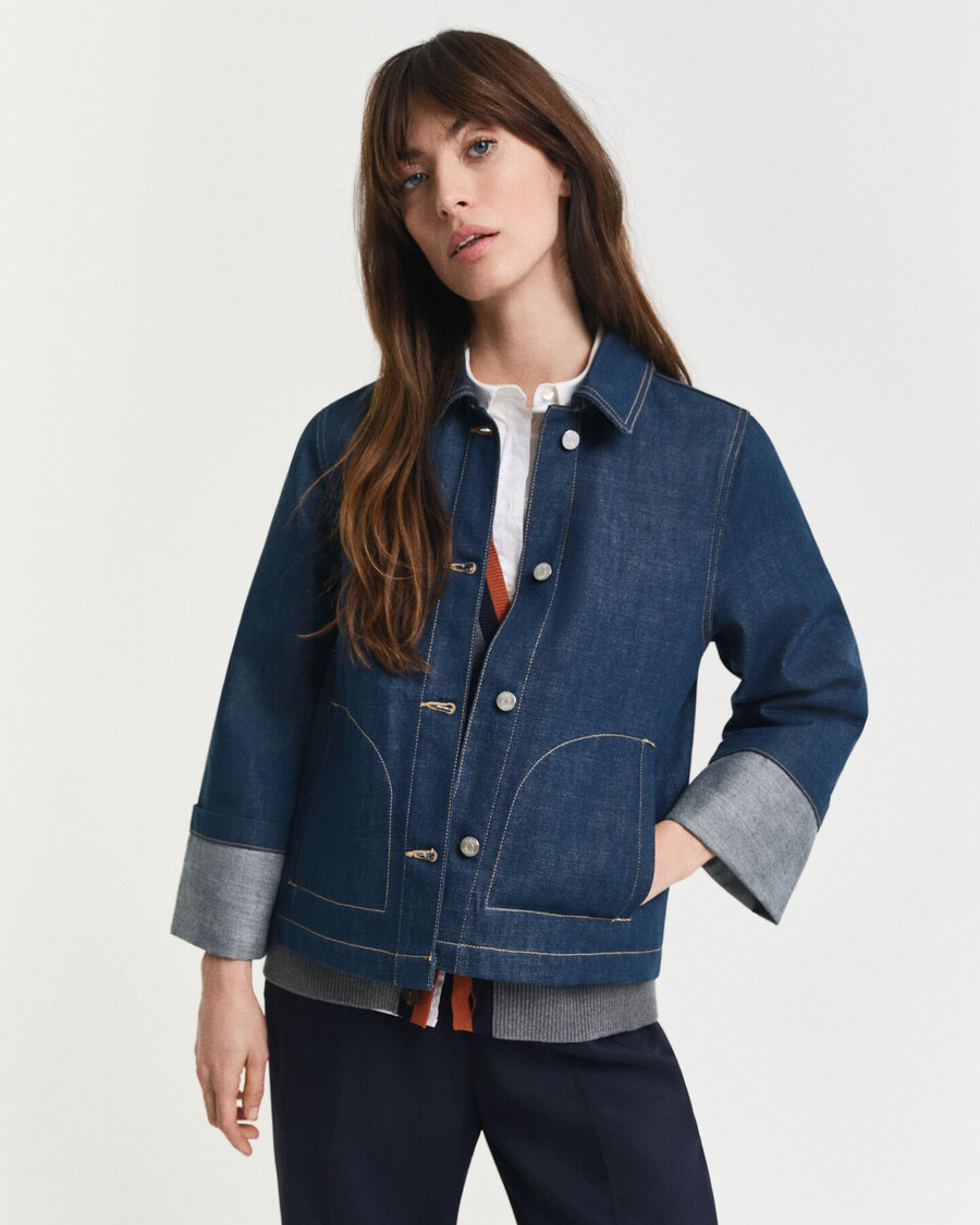 jachetă din denim - albastru mediu