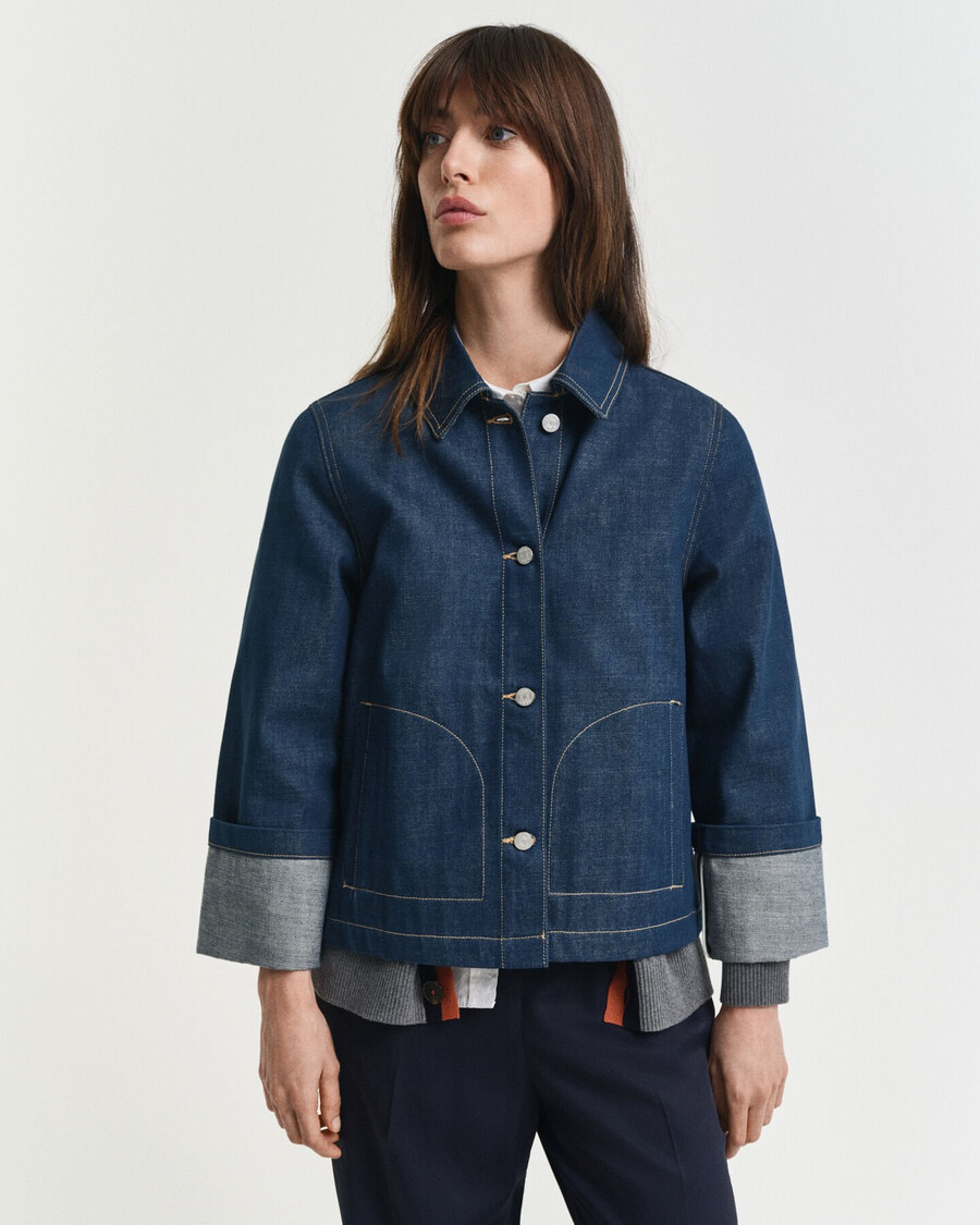 jachetă din denim - albastru mediu