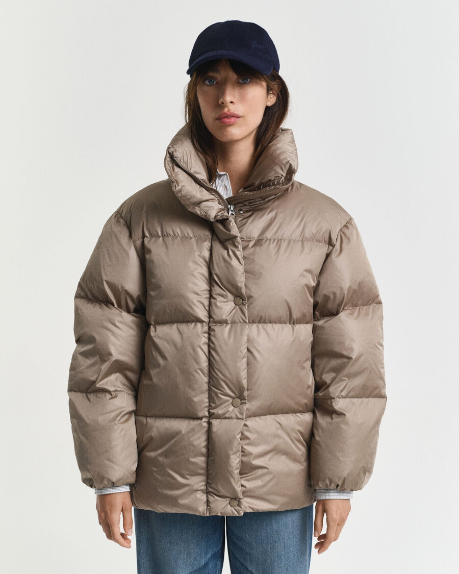 jachetă cu puf relaxed fit - bej taupe
