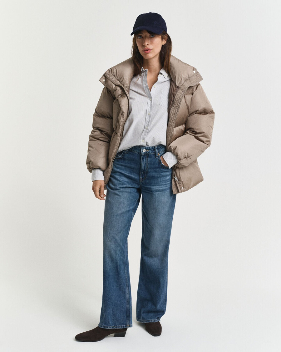 jachetă cu puf relaxed fit - bej taupe