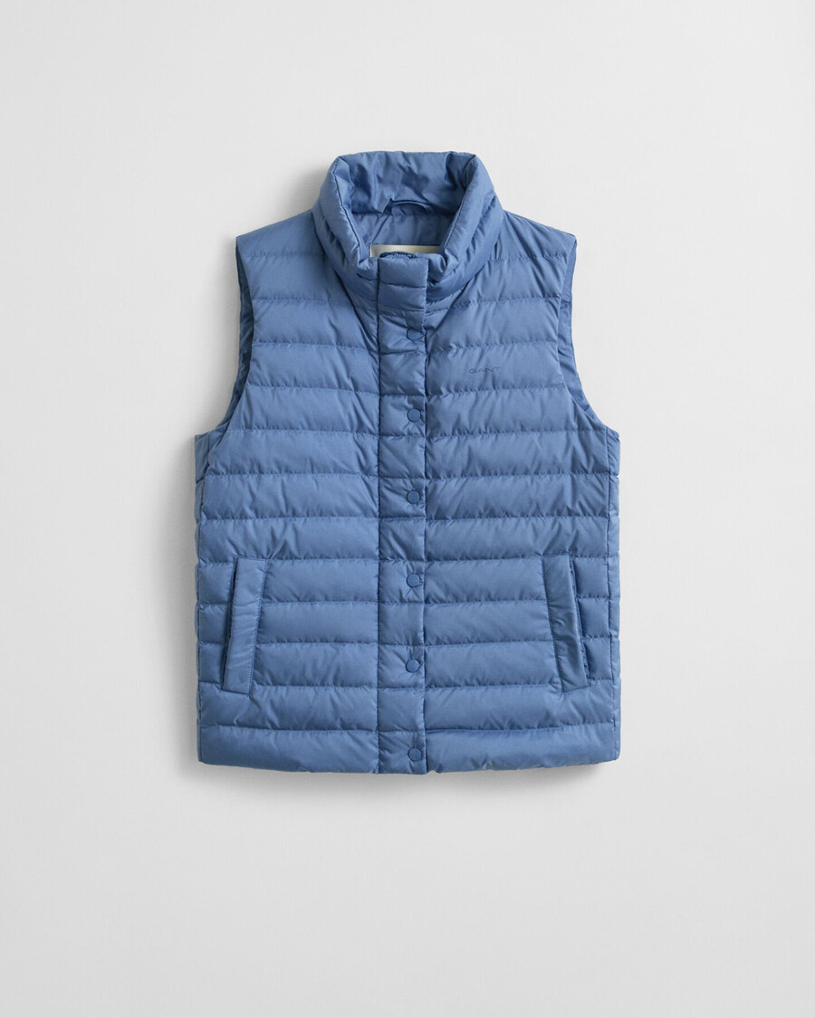 vestă cu puf ușor - denim decolorat