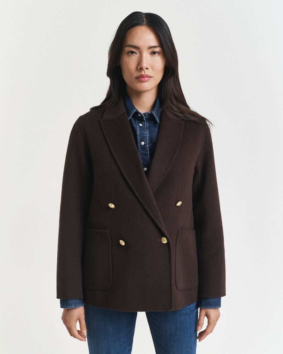 sacou club cusut manual croială regulată - maro închis