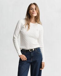pulover cu guler rotund din bumbac elastic - coajă de ou