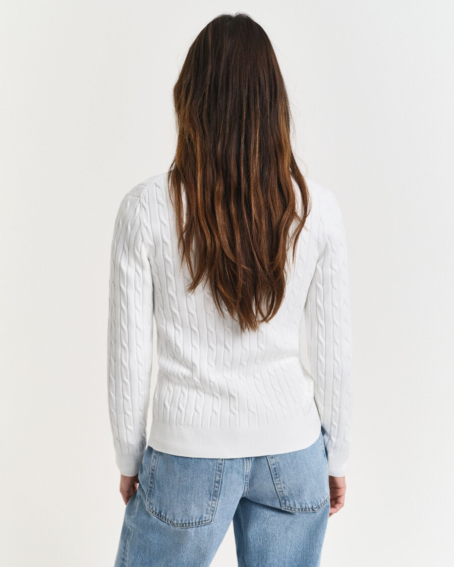 cardigan elastic din bumbac tricotat cu împletitură - coajă de ou