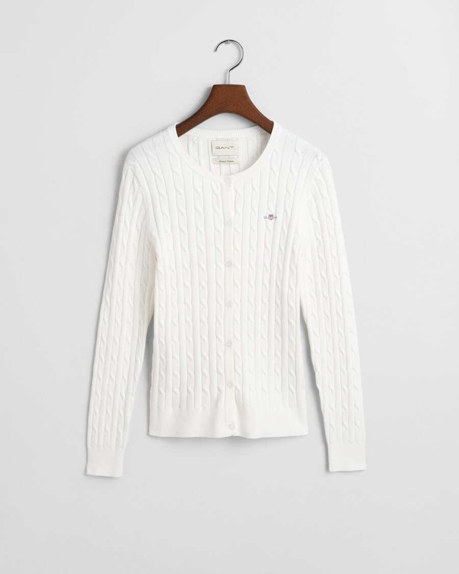 cardigan elastic din bumbac tricotat cu împletitură - coajă de ou