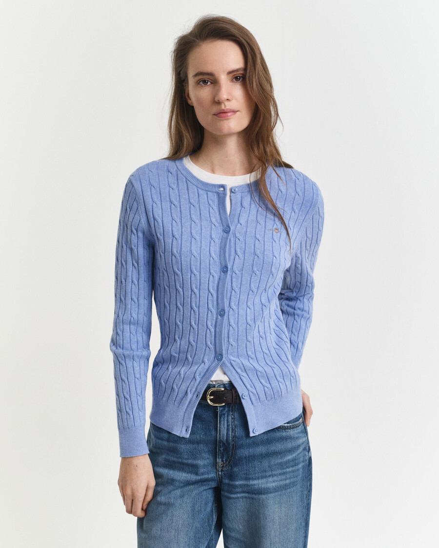 cardigan tricotat din bumbac elastic - clear sky