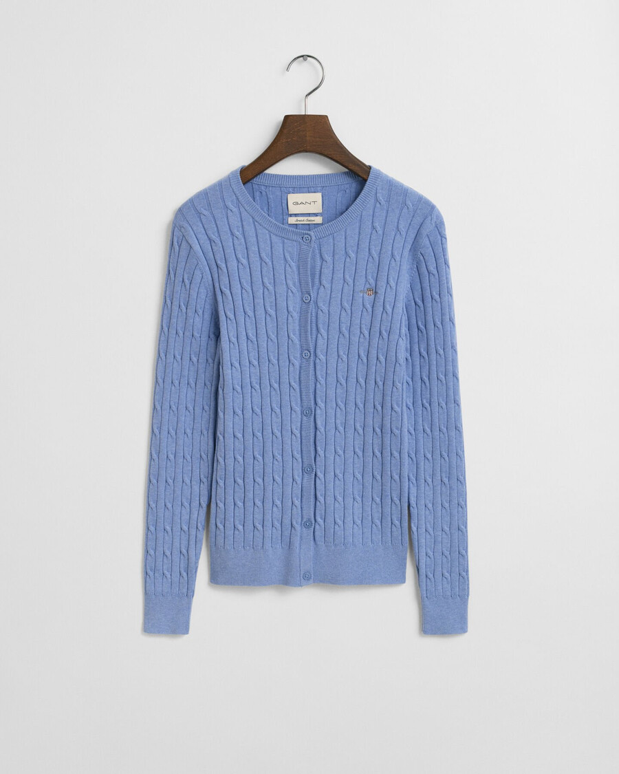 cardigan tricotat din bumbac elastic - clear sky