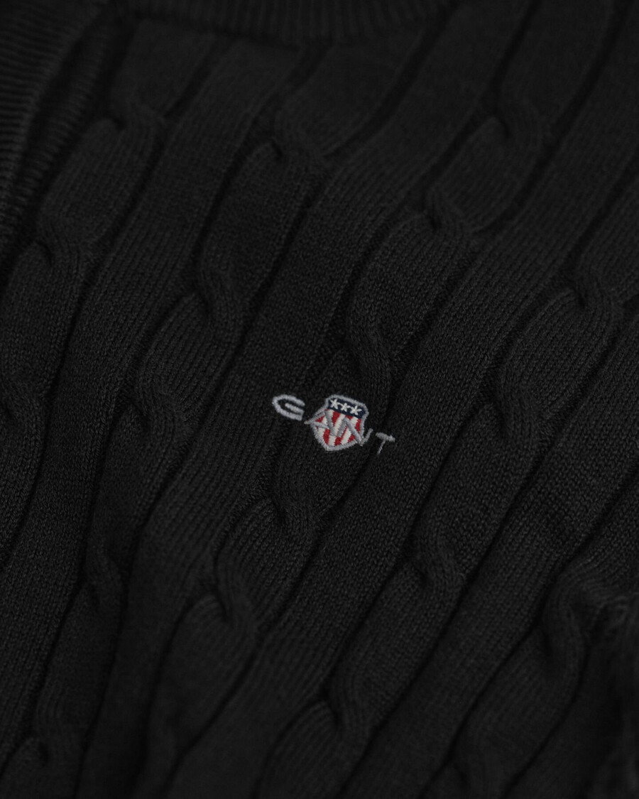 cardigan tricotat din bumbac elastic - negru