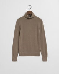 pulover cu guler înalt din lână merinos extrafină - bej taupe