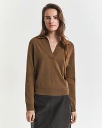 rugger superfine din lână de miel - kaki cald