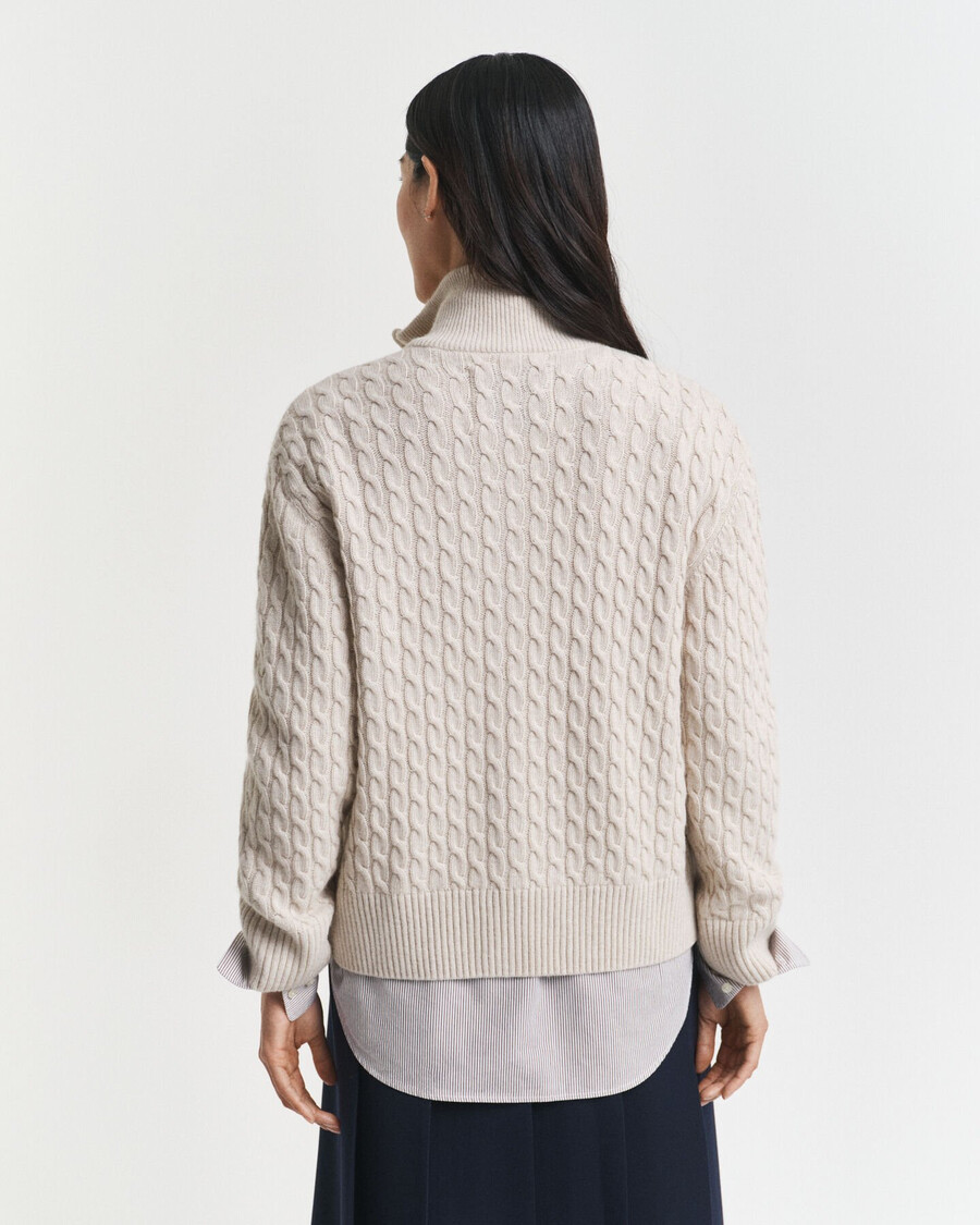 cardigan tricotat cu fermoar - seed melange