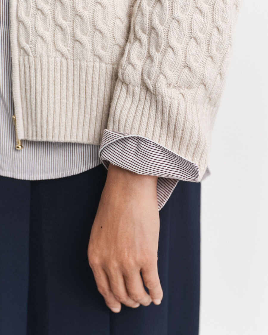 cardigan tricotat cu fermoar - seed melange
