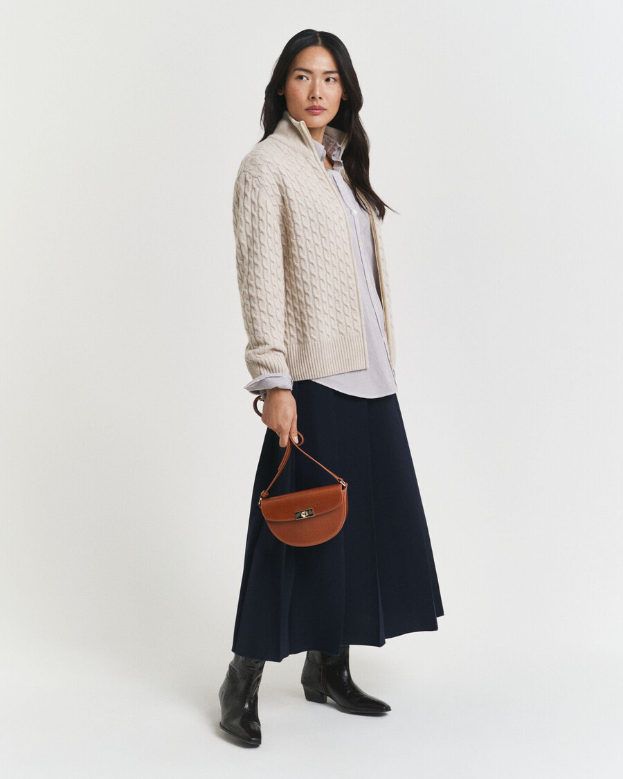 cardigan tricotat cu fermoar - seed melange