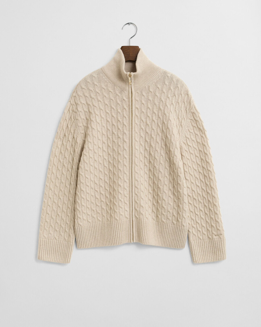 cardigan tricotat cu fermoar - seed melange