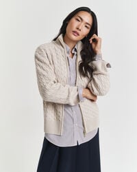 cardigan tricotat cu fermoar - seed melange