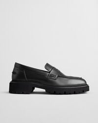 mocasini din piele ivyhill - negri