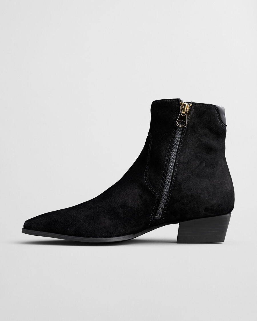 cizme din piele întoarsă bassotte - negru