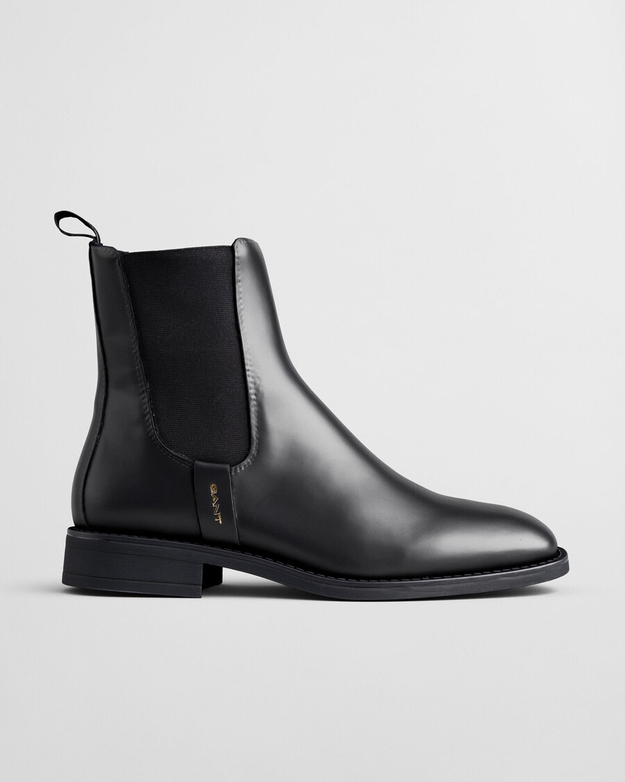 cizme chelsea din piele fayy - negru