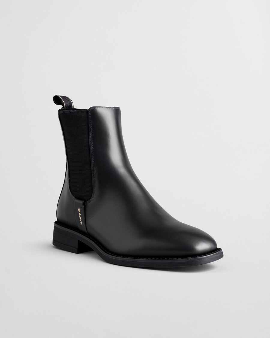 cizme chelsea din piele fayy - negru