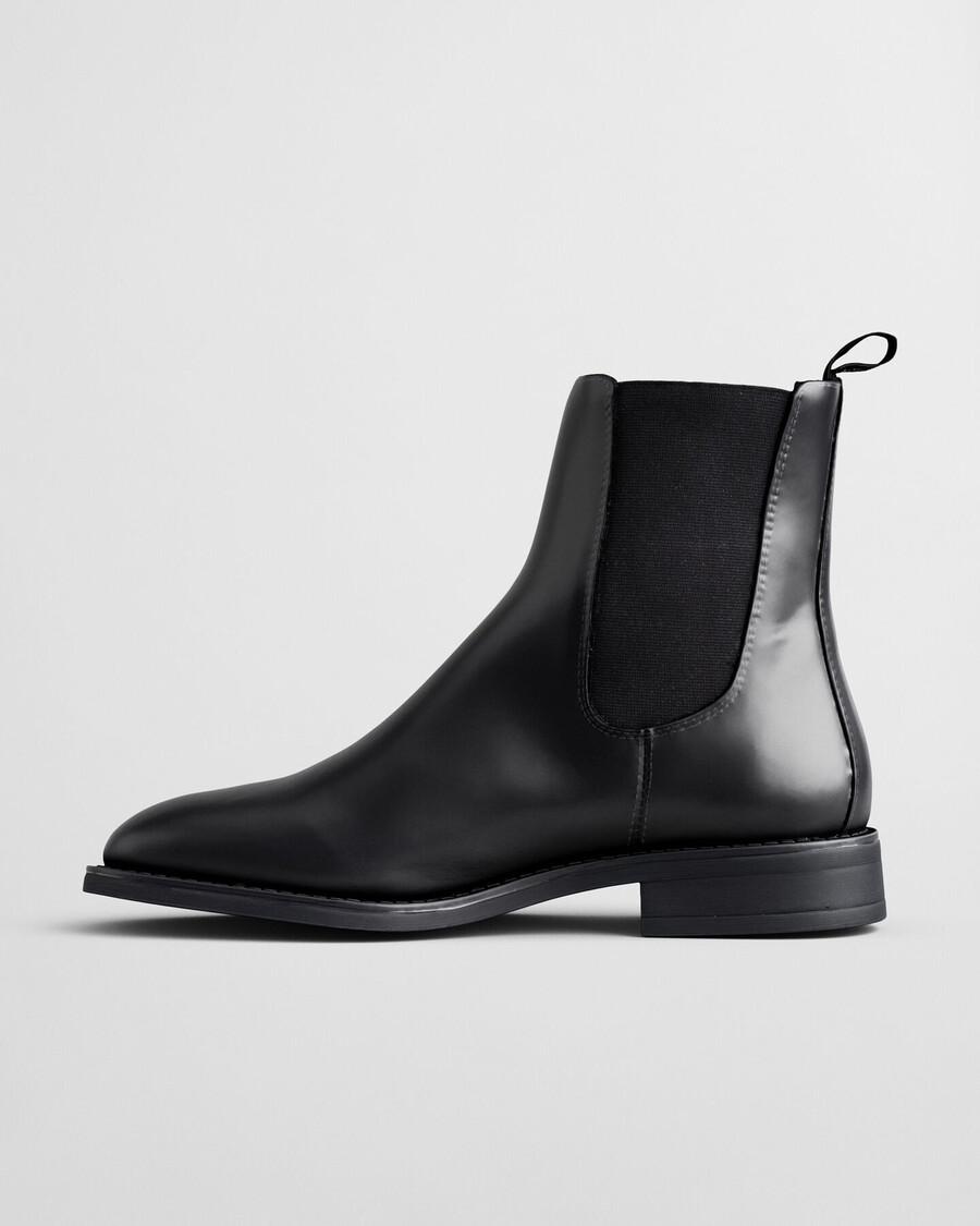 cizme chelsea din piele fayy - negru