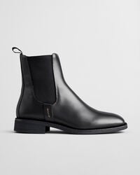 cizme chelsea din piele fayy - negru
