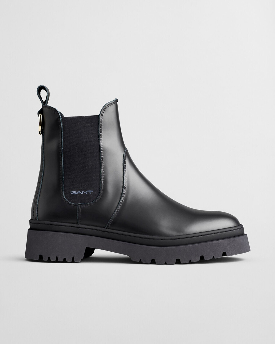 ghete chelsea din piele aligrey - negru