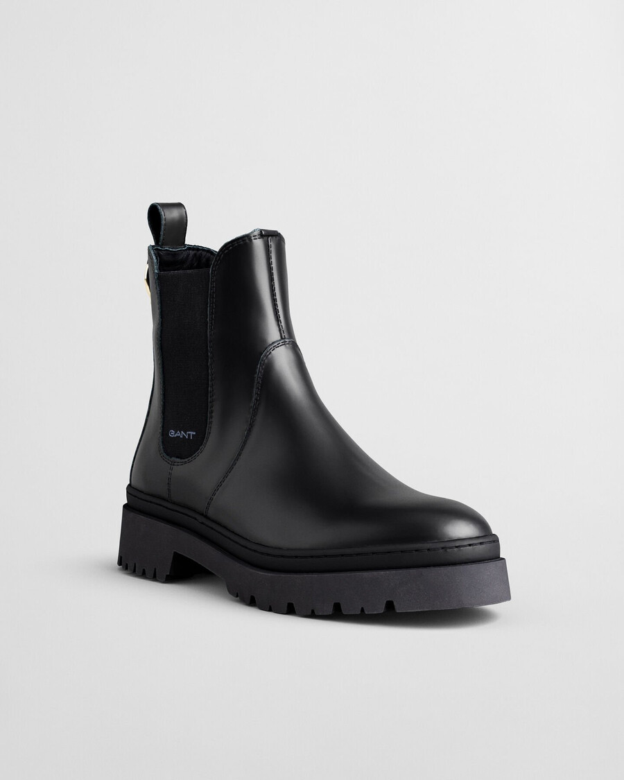 ghete chelsea din piele aligrey - negru