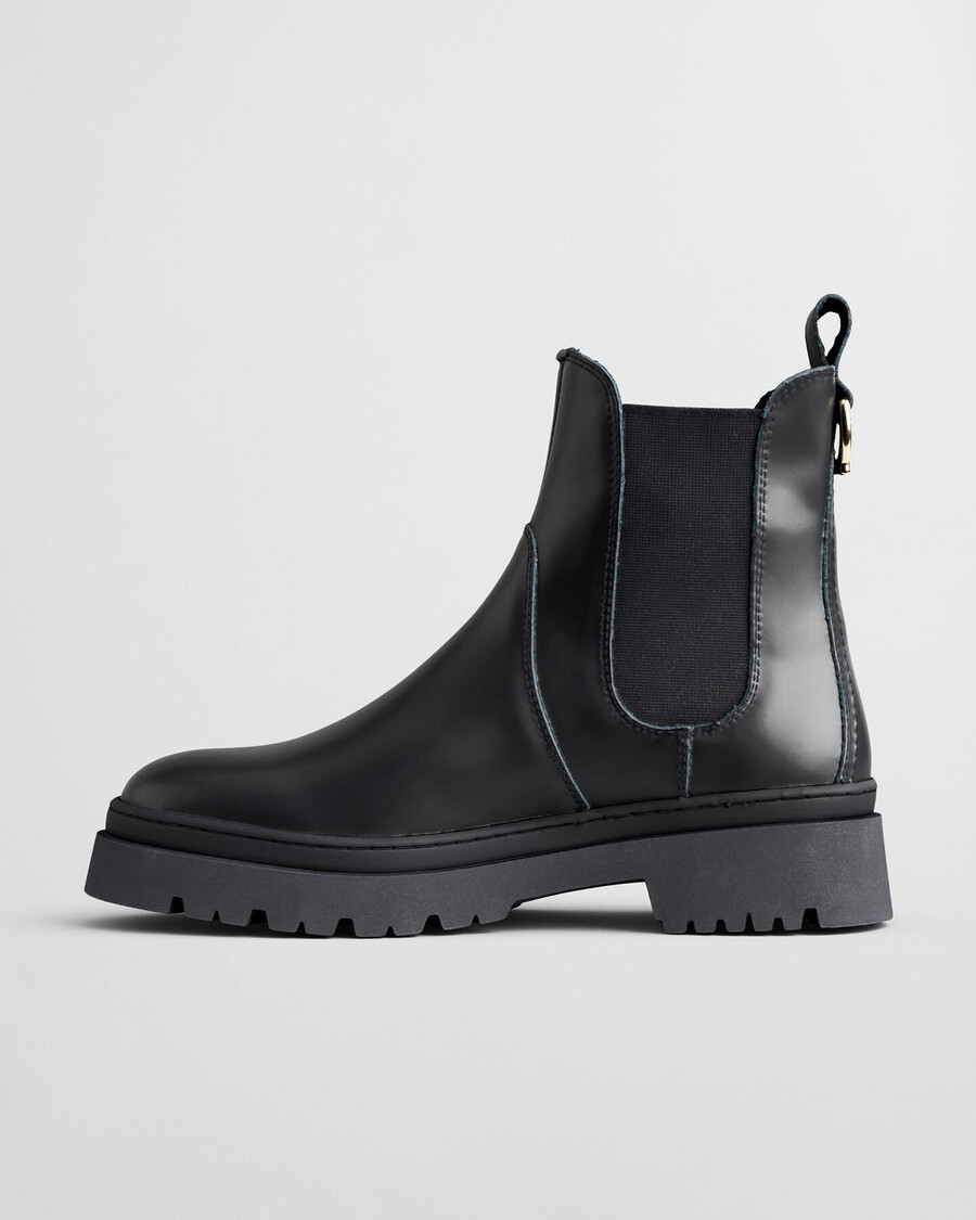 ghete chelsea din piele aligrey - negru