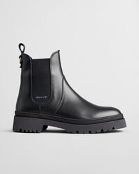 ghete chelsea din piele aligrey - negru